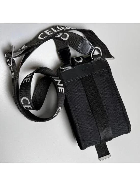 ★SOLD★ Celine Trekking Mobile Pouch Smartphone Shoulder Bag Black - Picture 2 of 10